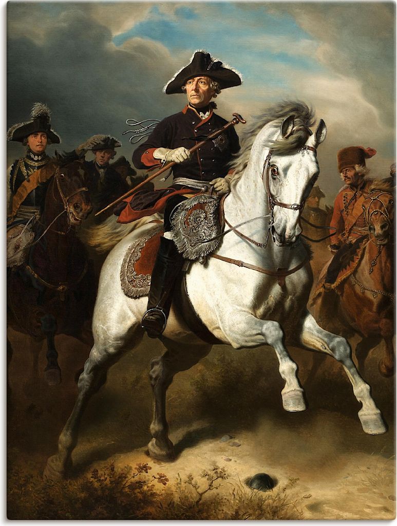 ARTland Leinwandbild Friedrich der Große zu Pferde. 1861 Größe: 30x40 cm