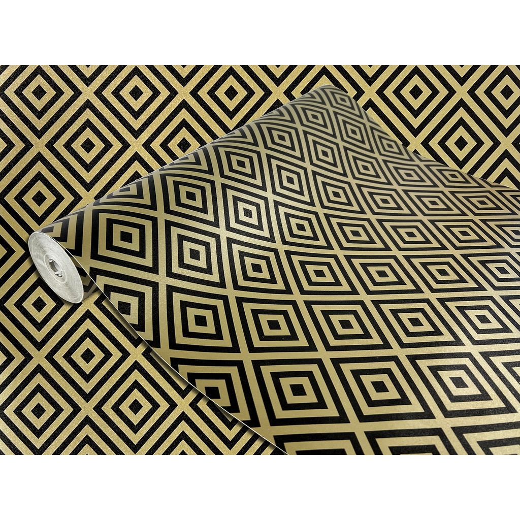 Klebefolie Möbel 45x25 cm - Goldene Quadrate - Möbelfolie Produktbild 