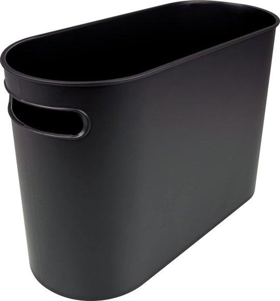 Ovaler Mülleimer - 22 Liter - schwarz - Kunststoff - 1 Stück