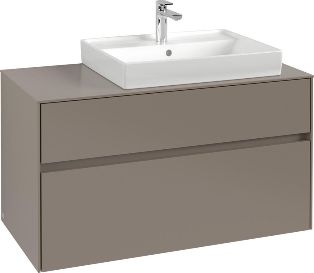 V&B Waschtischunterschrank Collaro 100x54,8x50cm, WT r, LED 7,3 W, volc bla