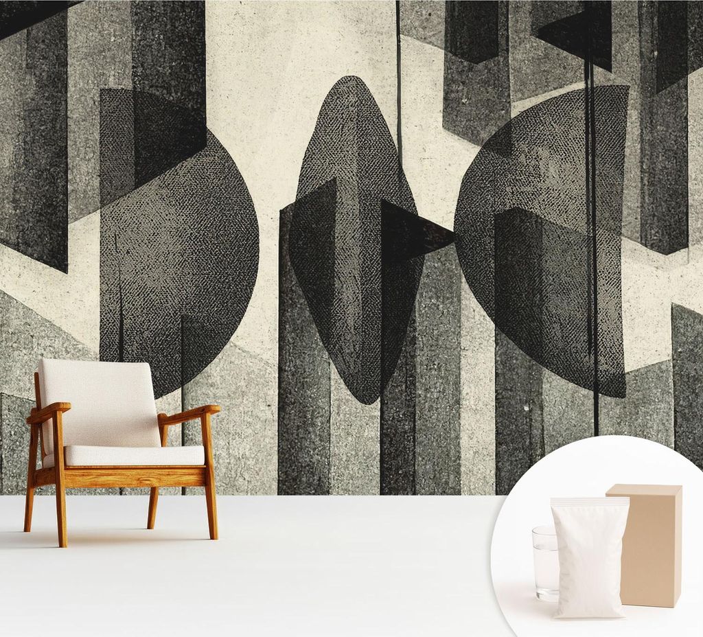 Fototapete - 312x219 cm - Tapete - Wandtapete - Wandbilder - Dekofolie - Tapete Folie - Wand - Dekoration - Wohnzimmer - Geometrische Formen