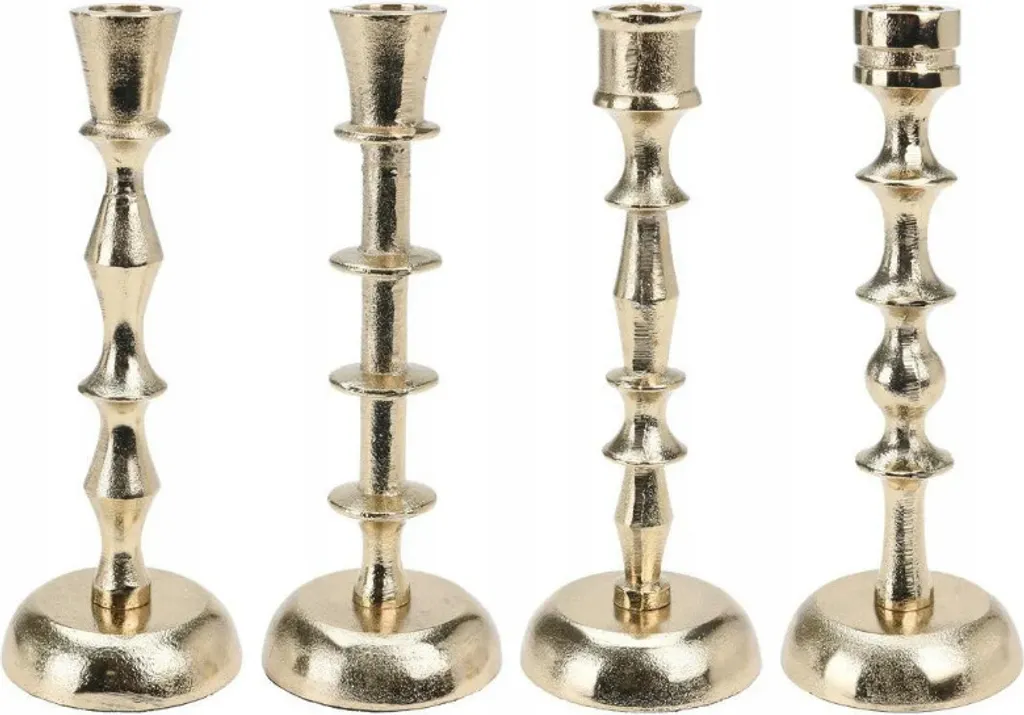 Chandeliers dorés de table lot de 4 supports bougies style chic 20cm