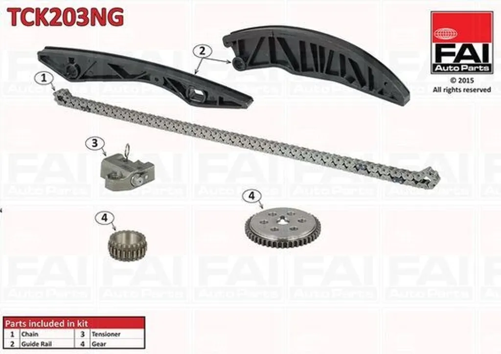 Kit chaîne distribution pour réparation moteur Hyundai Kia 1.4 1.6