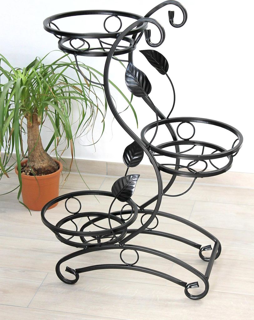 DanDiBo Escalier pour fleurs Métal Noir 87 cm Support pour Image du produit 