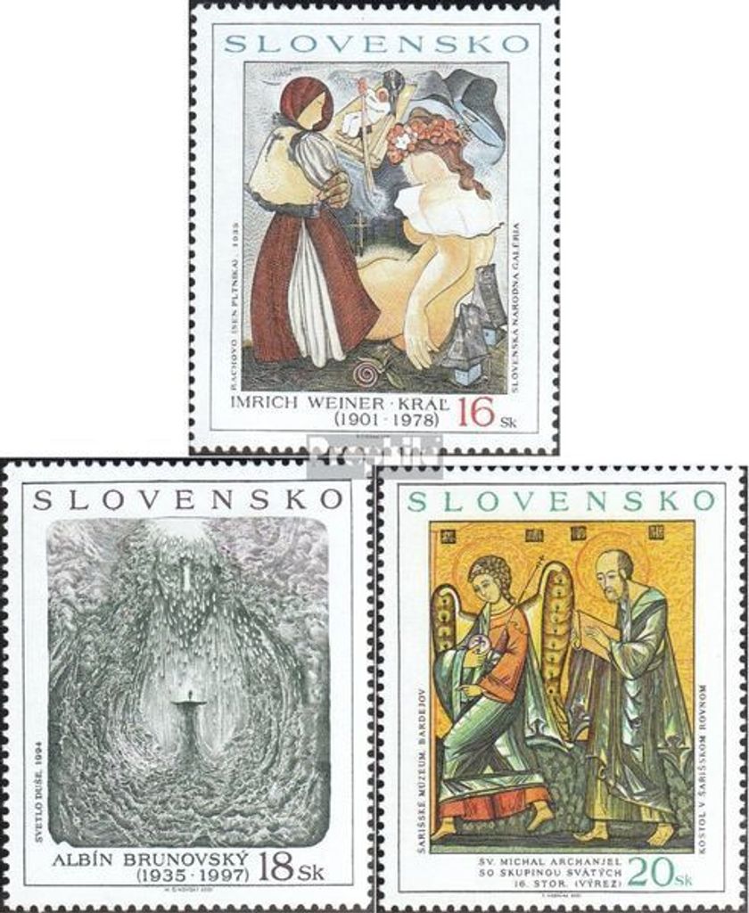 Briefmarken Slowakei 2001 Mi 410-412 (kompl.Ausg.) postfrisch Gemälde