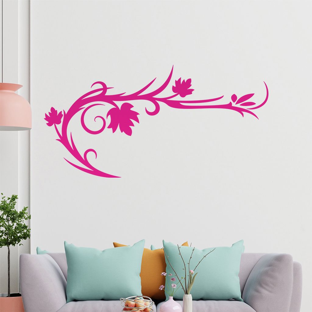 Blätter - Linien Wandtattoo in 6 Größen - Wandaufkleber Wall Sticker - Dekoration, Küche, Wohnzimmer, Schlafzimmer, Badezimmer