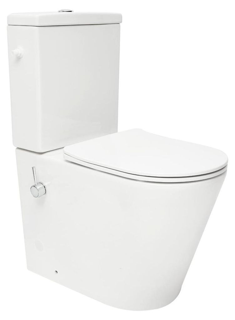 SAT Brevis Stand-Kombi-WC mit Bidetfunktion Warm- und Kaltwasser und SoftClose WC-Sitz, weiß