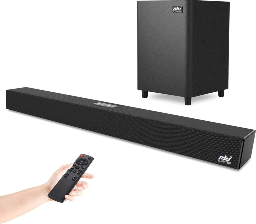 Heimkino-Soundsystem Soundbar TV Bluetooth-Lautsprecher Subwoofer Optisch AUX,(Schwarz)