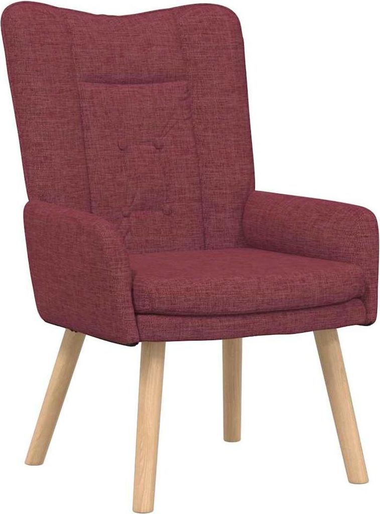 vidaXL Sessel Weinrot 63 x 67 x 94 cm Stoff und Sperrholz