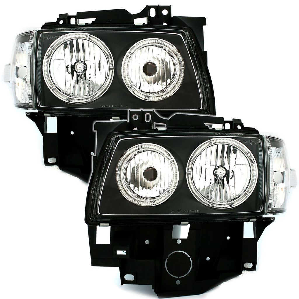 Für VW T4 IV ab 1996-2003 Angel Eyes Scheinwerfer Schwarz LINKS + RECHTS in der Farbe Schwarz von AD TUNING GmbH & Co. KG
