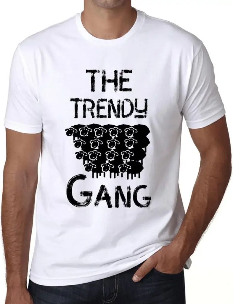 Herren Grafik T-Shirt Die trendige Bande – The Trendy Gang – Öko-Verantwortlich Vintage Jahrgang Kurzarm Lustige Druck Geburtstag Geschenk Mann