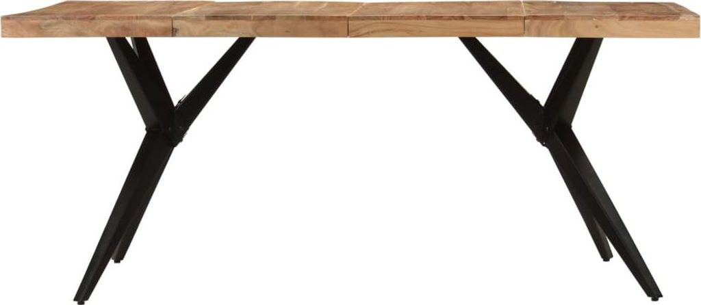 vidaXL Esstisch Schwarz 180x90x77 cm Massivholz Akazie