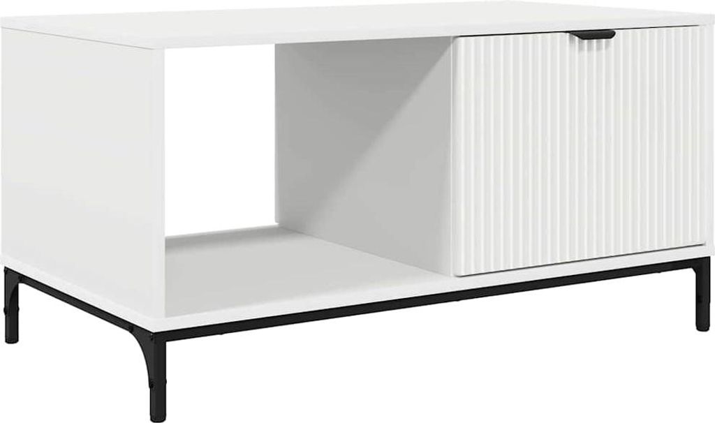 vidaXL Couchtisch mit Schubladen Weiß 90 x 49 x 46 cm Holzwerkstoff