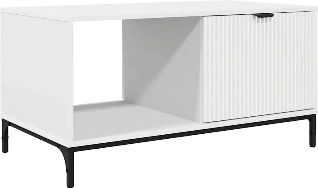Tavolino da Salotto Bianco SYFAX 90x49x46 cm - Offerta Legno Multistrato