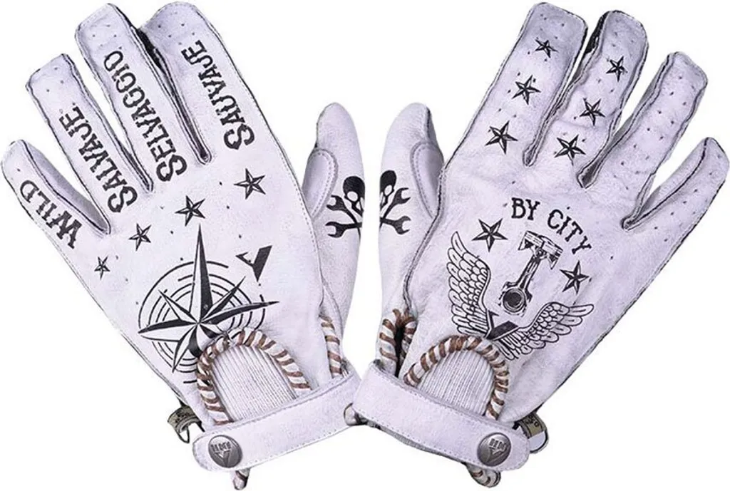 Guanti By City Second Skin Tattoo II Bianco - Protezione CE Taglia L