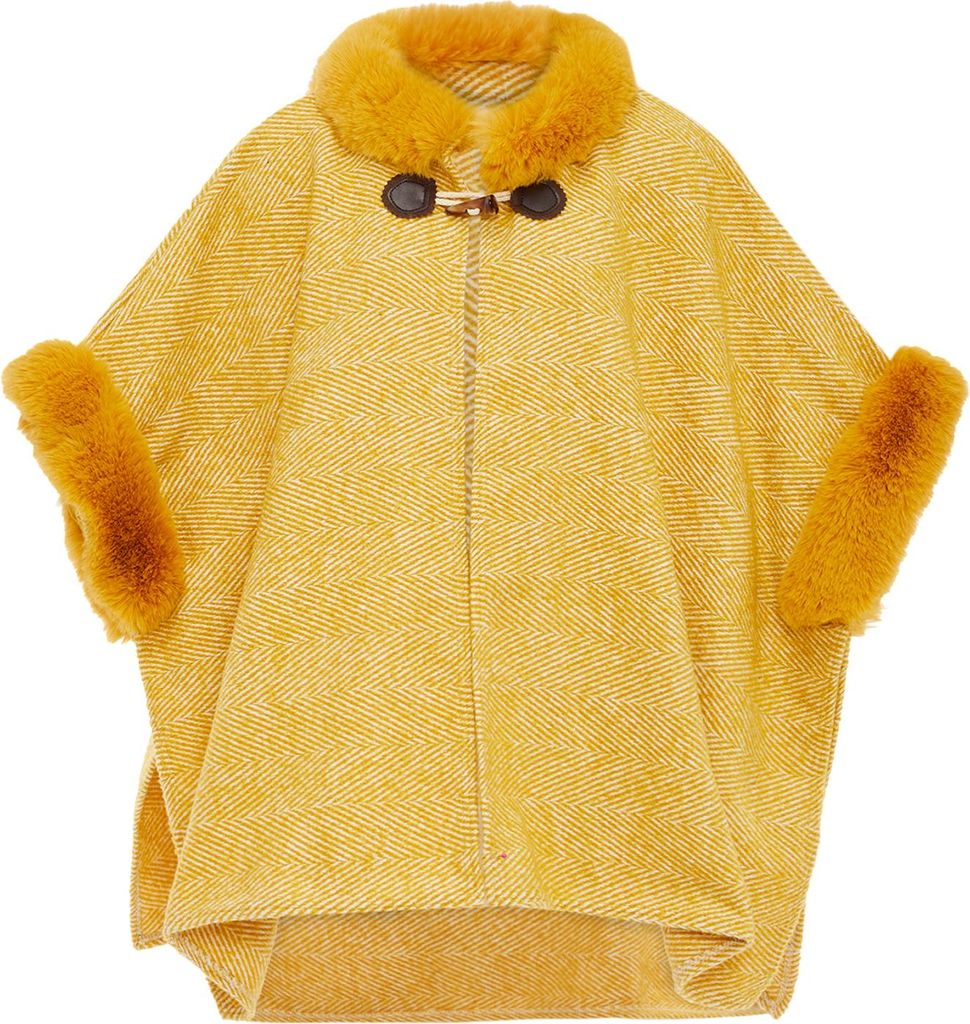 FRAULLY damen strickponcho - gelb, M