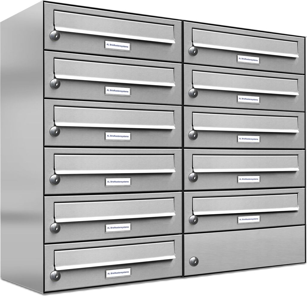 11er Edelstahl Briefkasten Anlage 11 Fach Wandbriefkasten Postkasten