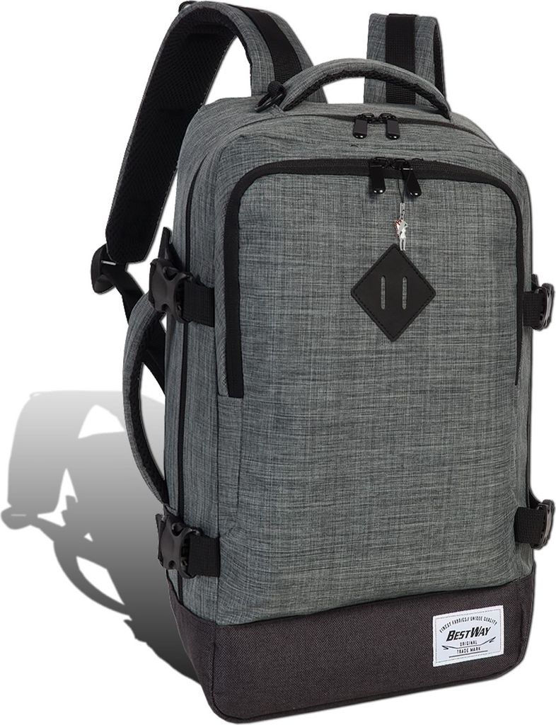 Bestway grauer Tagesrucksack Bordgepäck Businessrucksack uni Flugbegleiter D2ORI103K