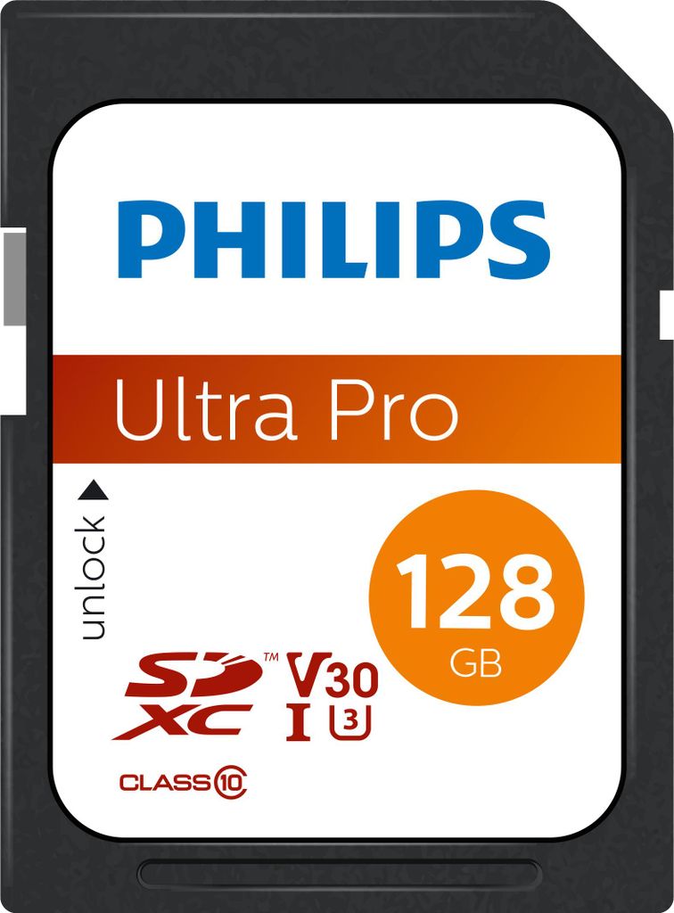 Philips SDXC Card 128GB Class 10 UHS-I U3 V30 A1 Produktbild 