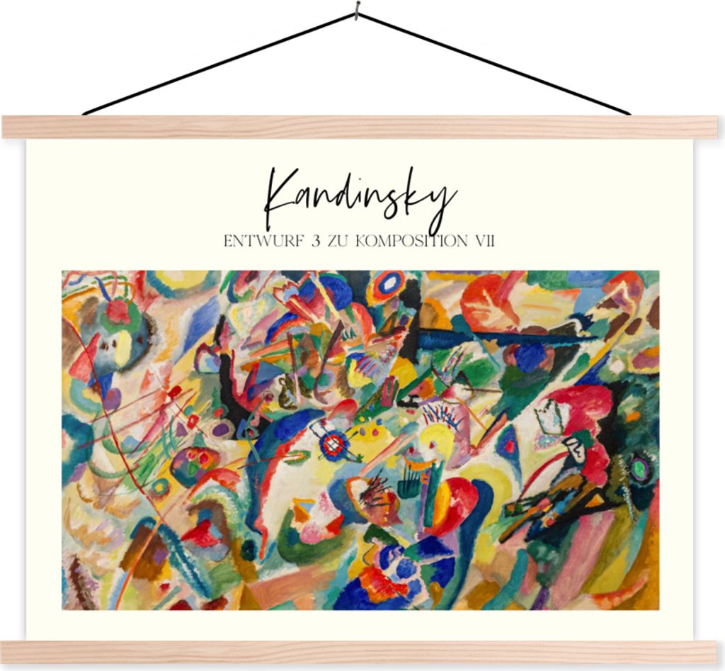 MuchoWow Textilposter Kunst - Wassily Kandinsky - Alte Meister 60x45 cm mit holzfarbenen Rahmen - Bild