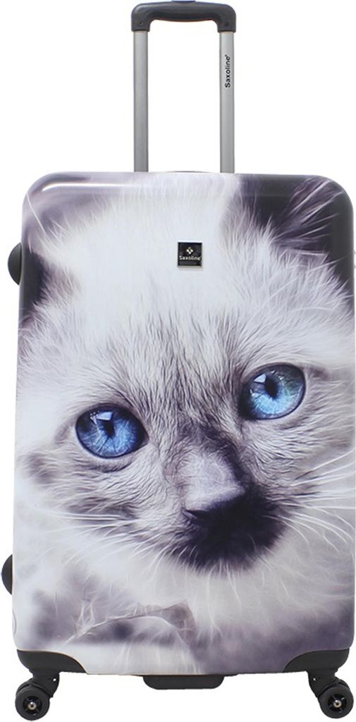 Saxoline Koffer White Cat mit niedlichem Katzenmotiv weiss-schwarz One Size