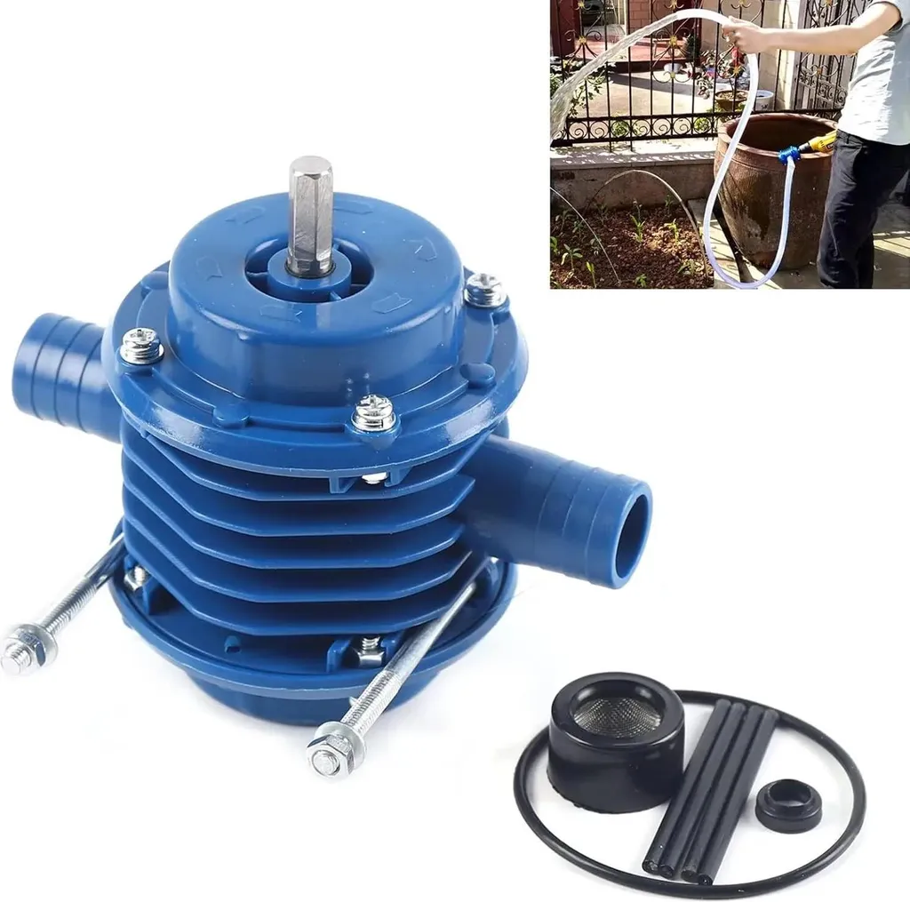 Mini pompe à eau pour perceuse électrique auto-amorçante - Bleue