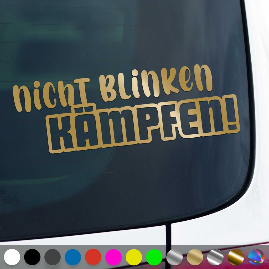 PantherPixel Nicht Blinken Aufkleber Kämpfen Tuning Style Oldschool Sticker Auto Geschenkidee Farbe Gold