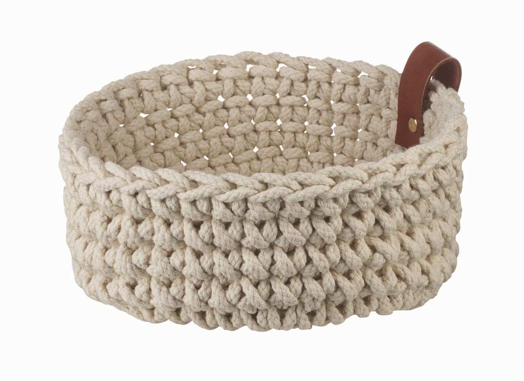 ASA Selection baskets Häkelkorb S Ecru, Brotkorb, Korb, Dekokorb, Deko, Baumwolle, Ø 17 cm, 37880065