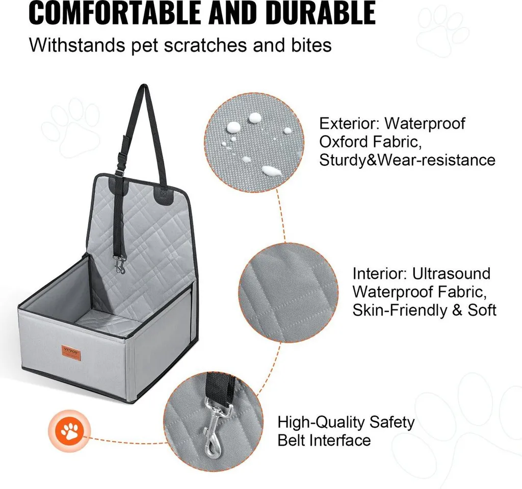 Dog Booster Seat Grigio 12kg | Il Meglio per i Viaggi del tuo Pet - 3