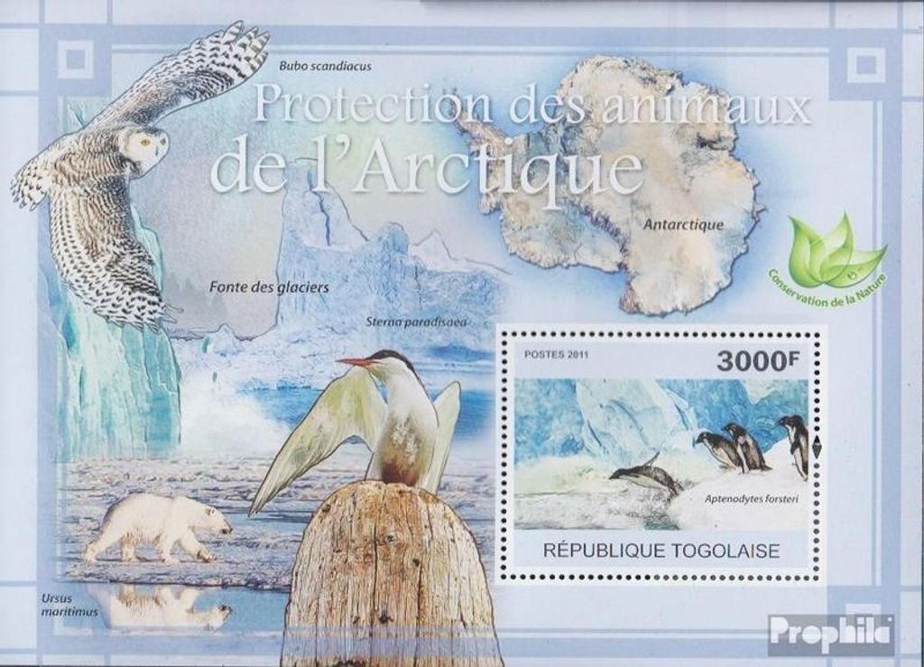 Briefmarken Togo 2011 Mi Block581 (kompl.Ausg.) postfrisch Schutz der Arktis