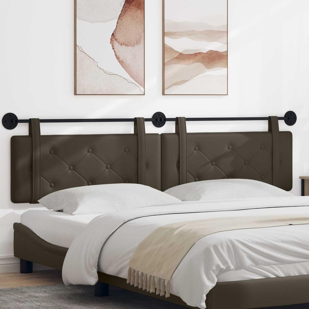 "im Sonderangebot"Hängevorderseite Wandmontiert 1 PC eleganten Look - CLORIS - für Schlafzimmer - Grau 210x55x5 cm Kunstleder - Kopfteile Promoti...