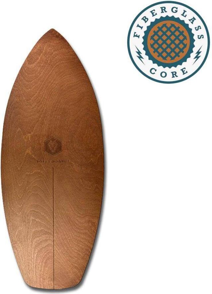 Daffy Boards Surf Style Balance Board mit Fiberglas-Kern - Design: Walnut