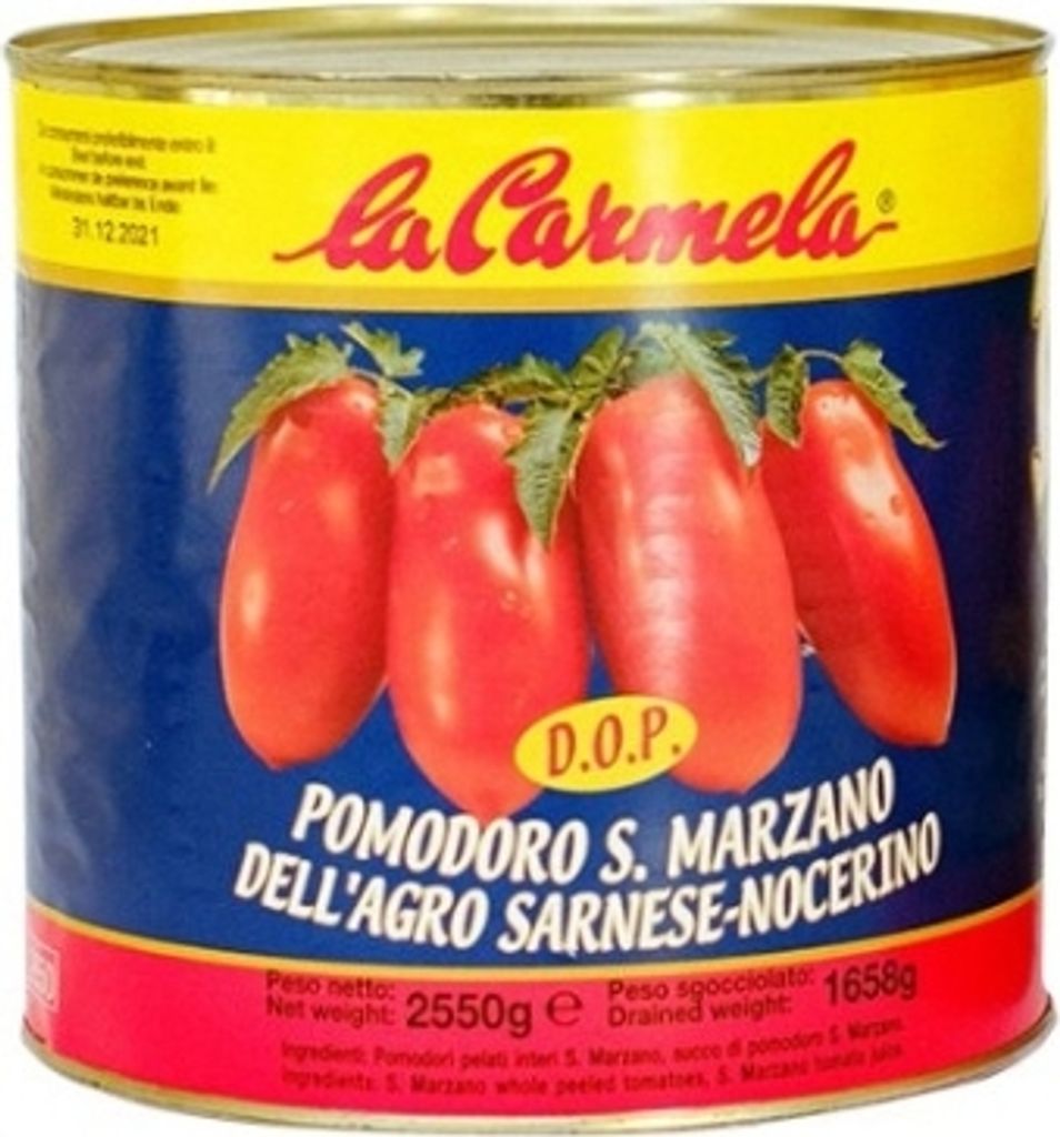 Geschälte Tomaten Pomodoro San Marzano 2550g - La Carmela