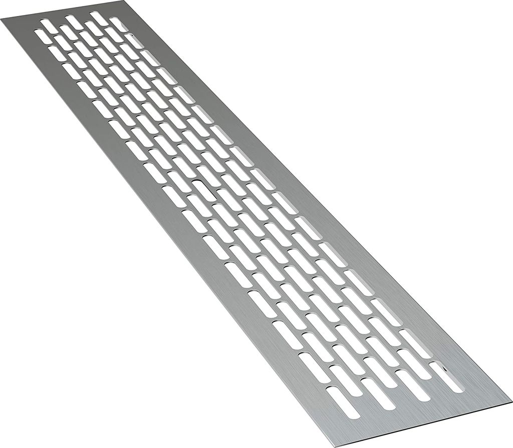 4 x sossai Lüftungsgitter 48 x 8cm in Aluminium Design Belüftungsgitter Türgitter Stegblech Abluft
