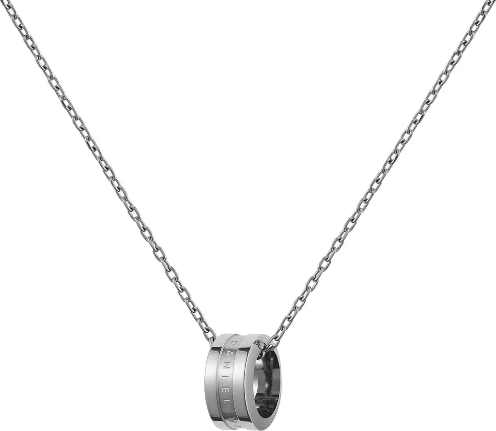 Collier Daniel Wellington Elan argent avec pendentif gravé femme