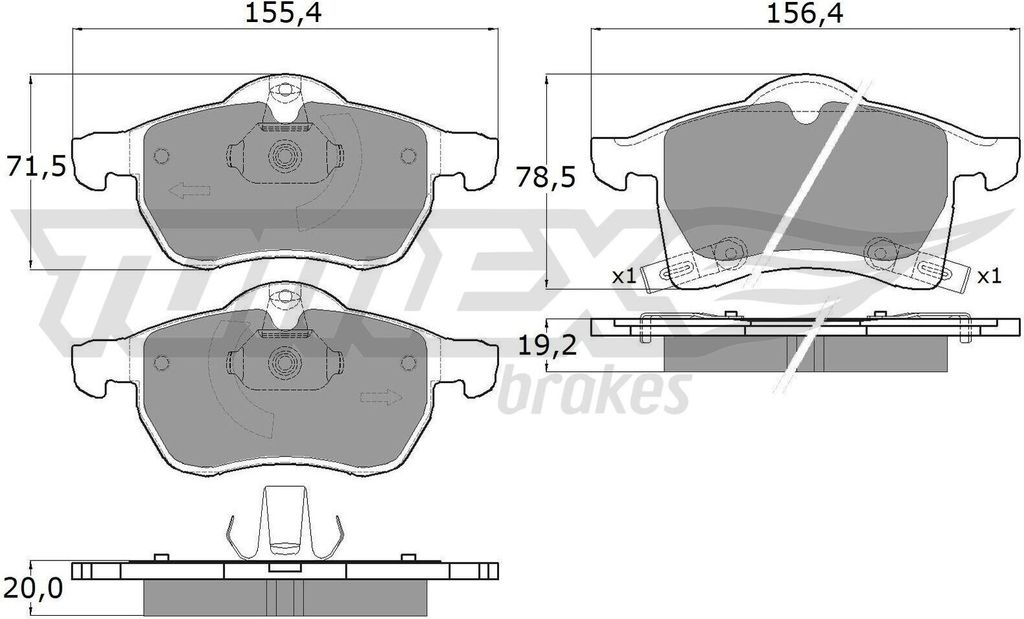 TOMEX brakes Bremsbeläge Satz Vorne Bremsklötze für OPEL Astra G CC (T98) TX 12-22
