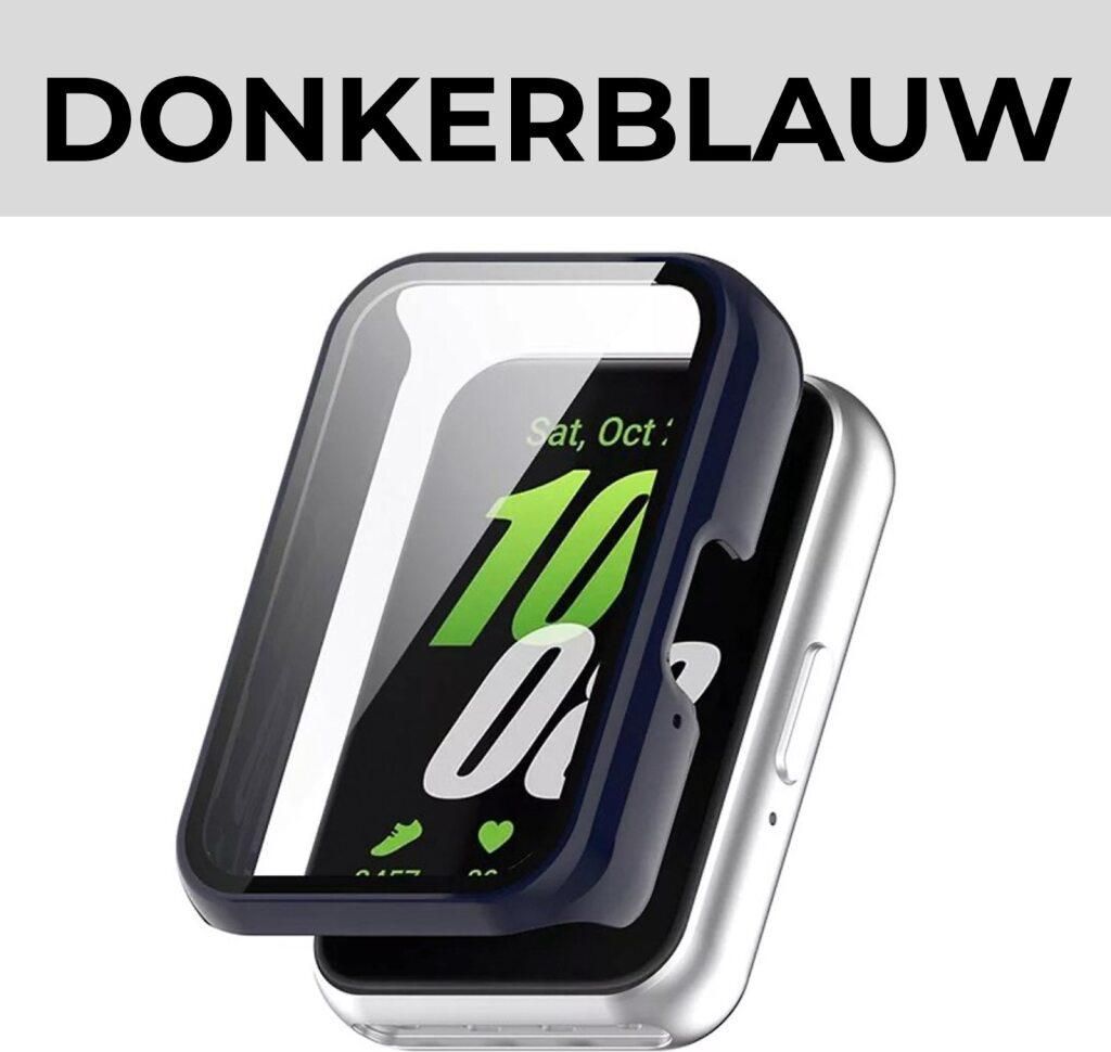 Strap-it Hartschalenetui mit Glasbildschirmschutz - passend für Samsung Galaxy Fit 3 (dunkelblau)