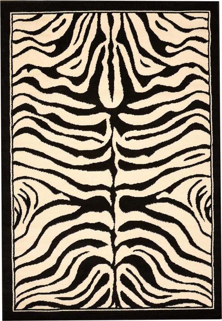 Wohn- und Schlafzimmerteppich mit gewebtem Tiermuster AF1 ZEBRE