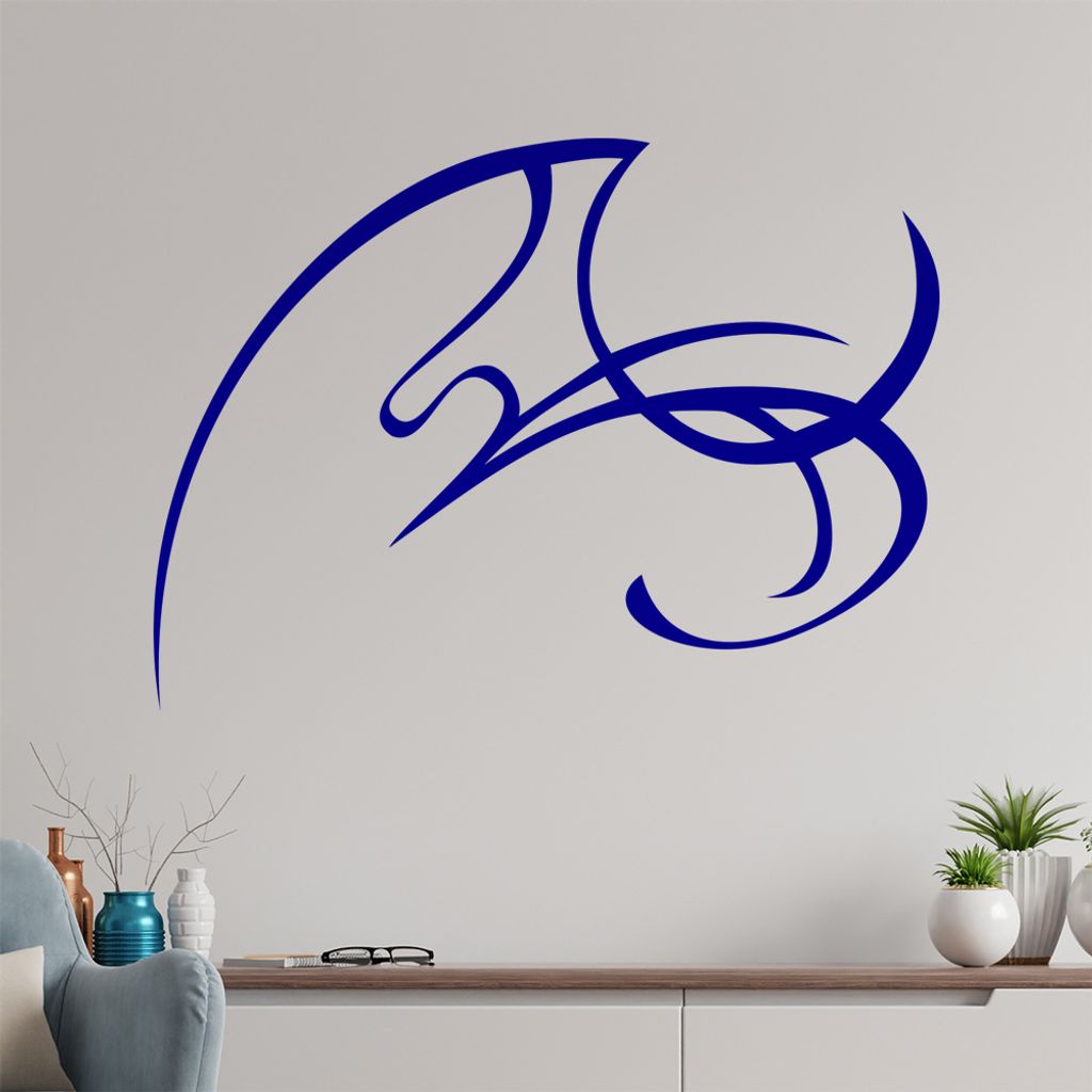 Tribal geschwungen Wandtattoo in 6 Größen - Wandaufkleber Wall Sticker - Dekoration, Küche, Wohnzimmer, Schlafzimmer, Badezimmer