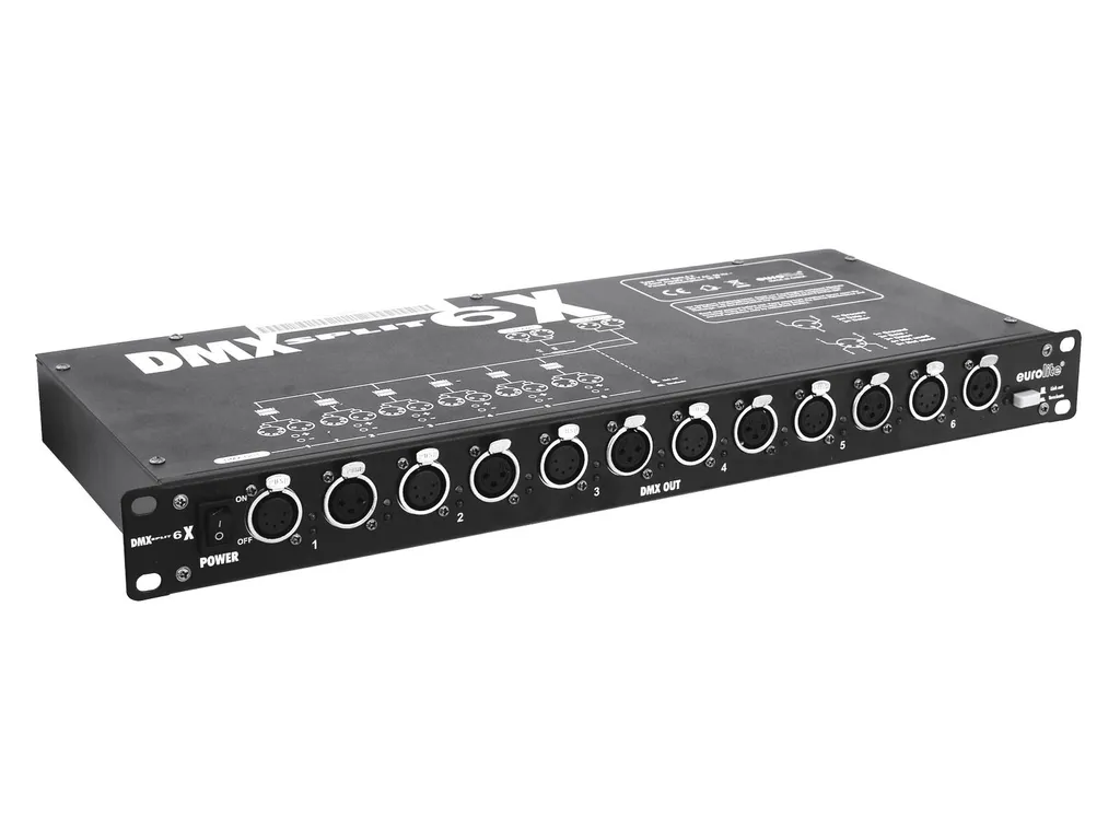 EUROLITE Split 6X DMX Splitter répartiteur de signal rackable 1U noir