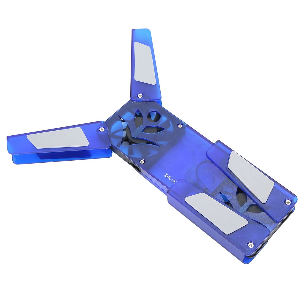 Laptop-Kühlständer mit zwei Lüftern, faltbarem Kühlpad, USB-Kabel, Computerzubehör DR‐2008F Blau
