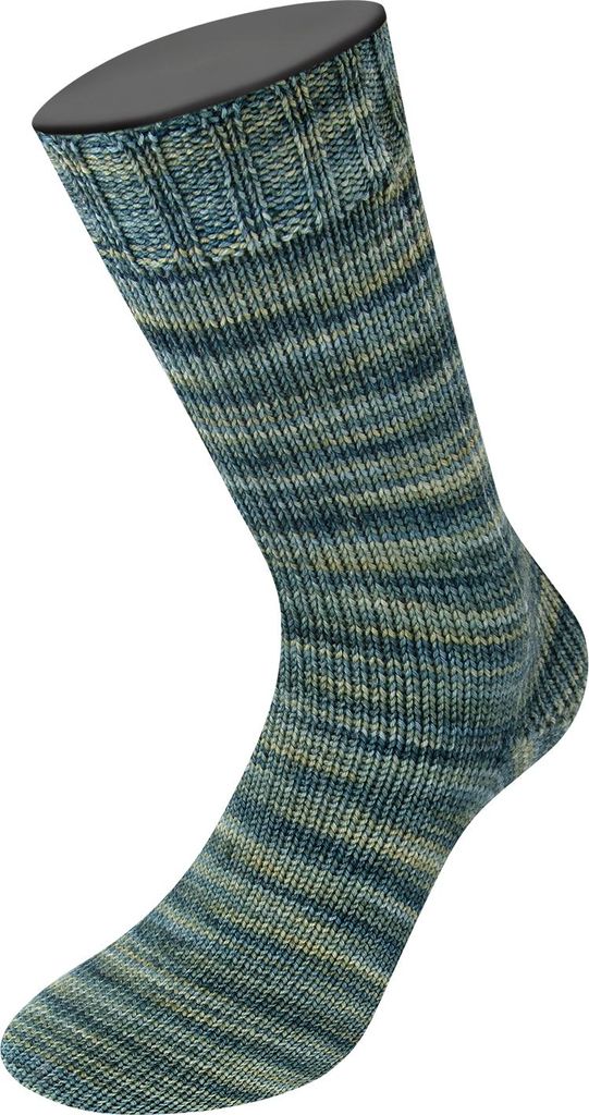 Lana Grossa - Vintage Socks Multi 1052 lindgrün graugrün oliv petrol resedagrün