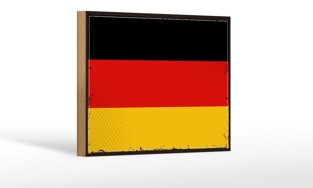 Holzschild Flagge Deutschlands 18x12 cm Retro Flag Germany Produktbild 