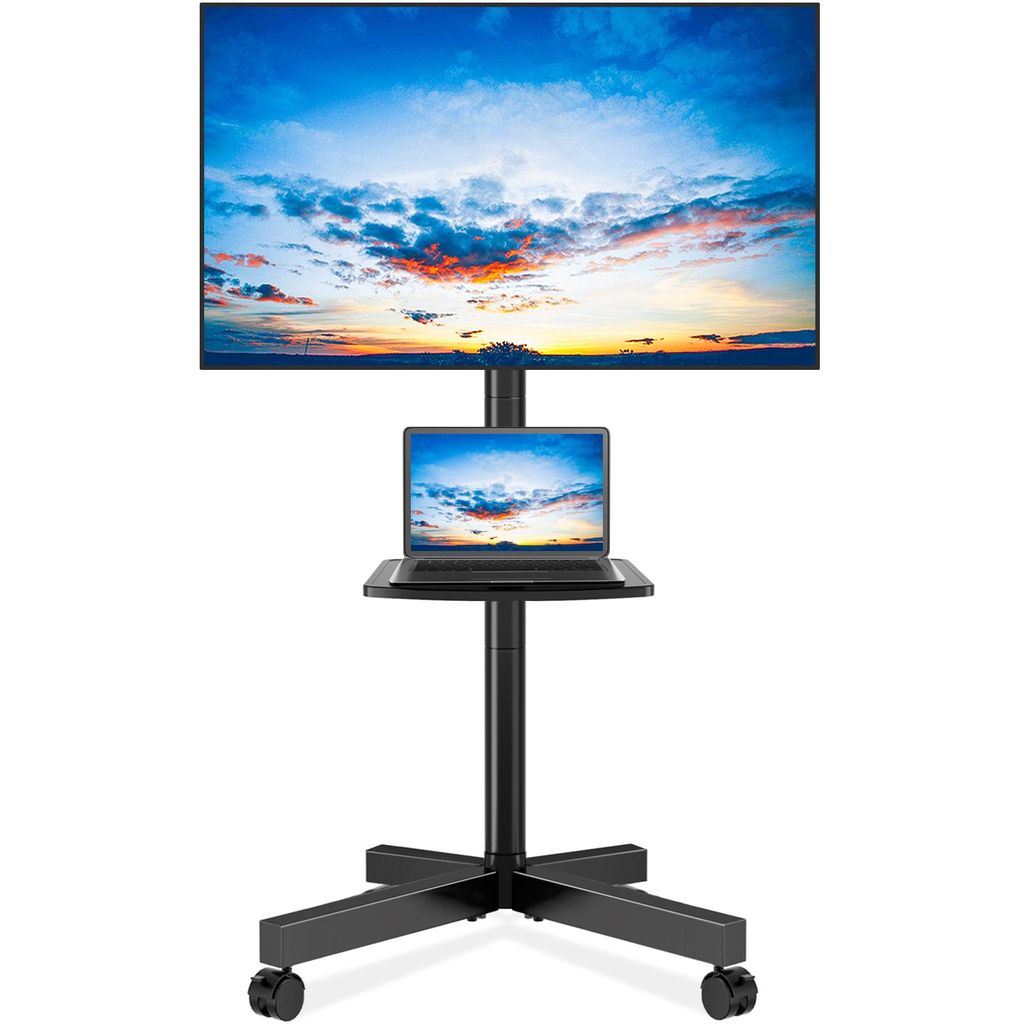 RFIVER TV Ständer Rollbar für 27-60 Zoll Fernseher Höhenverstellbar Neigbar Max. 40 KG VESA 400x400 mm