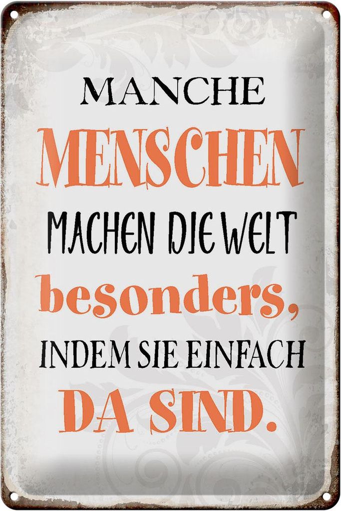 Blechschild Spruch 20x30cm manche machen die Welt besonders Produktbild 