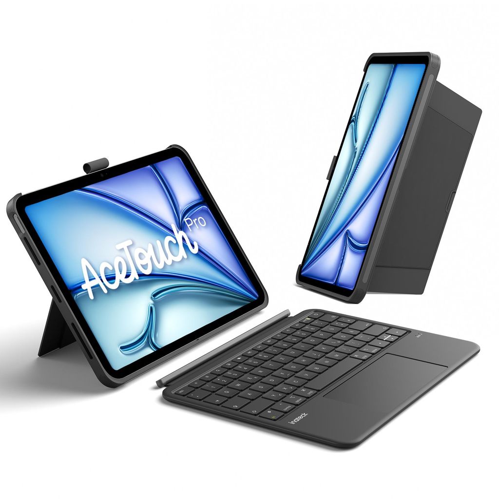Inateck Hülle mit Tastatur iPad Air 11 M4/M3/M2 (2026/2025/2024), für Air 5/4, iPad Pro 11, 5,1 Zoll Full Surface Touchpad, abnehmbar,mit Stifth...