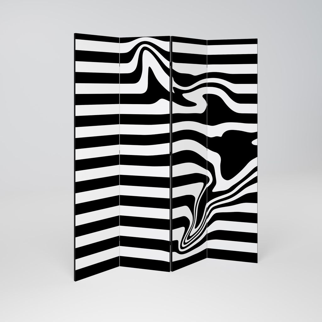 SpaceRebels Paravent Raumteiler - 4-teilig Raumtrenner, Druck 1-Seite - Raumtrenner - Trennwand Wohnung - Room Divider - Spanische Wand Deko Modern...