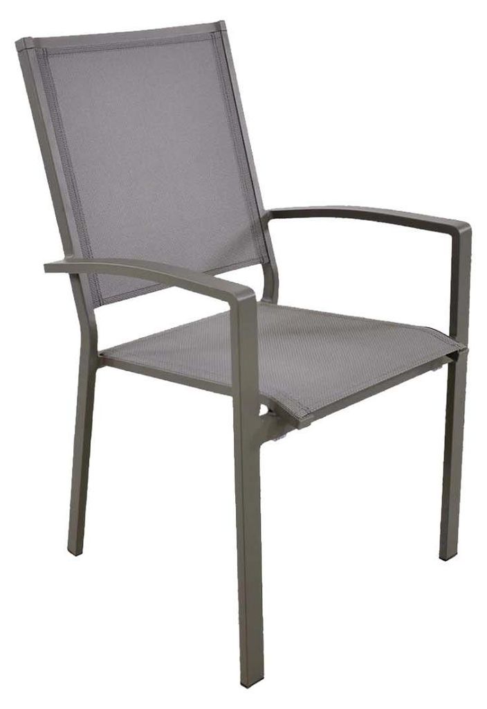Stapelbare tuinstoel Mojito Pardo | Grey | Aluminium & Textileen | Lesli Living | 2er Set