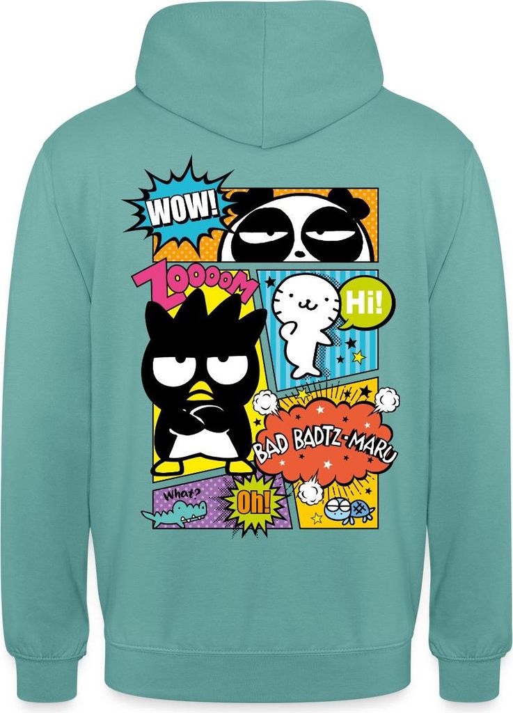 Spreadshirt Bad Badtz-Maru Mit Freunden Im Comic Stil Uni Hoodie, XL, Pastelltürkis