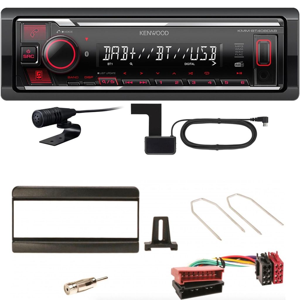 Kenwood KMM-BT408DAB Bluetooth DAB USB Einbauset für Focus Produktbild 